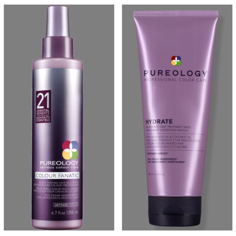 Pureology Leave in spray, hydrate hair mask